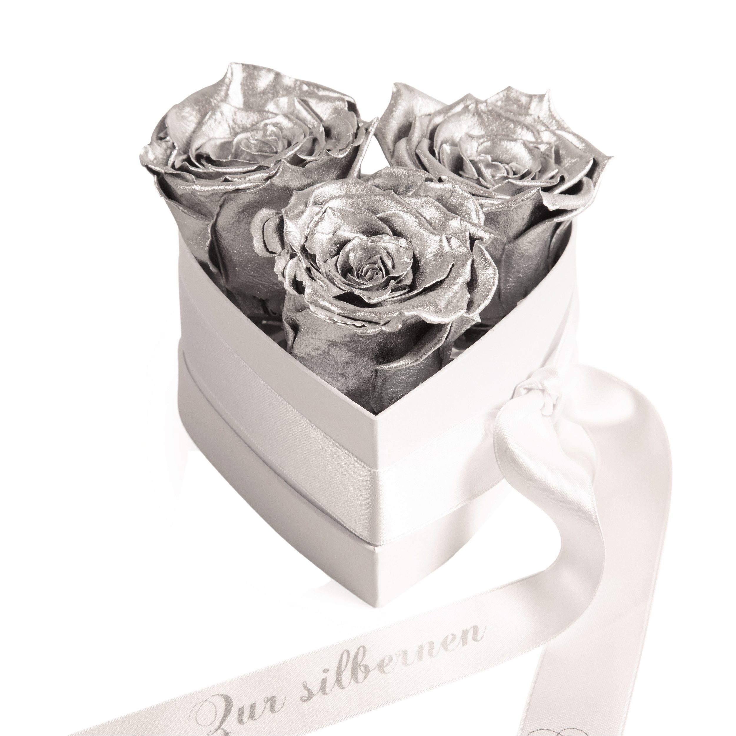 Kunstpflanze Infinity Rosenbox Silberhochzeit Geschenk Jubiläum günstig online kaufen