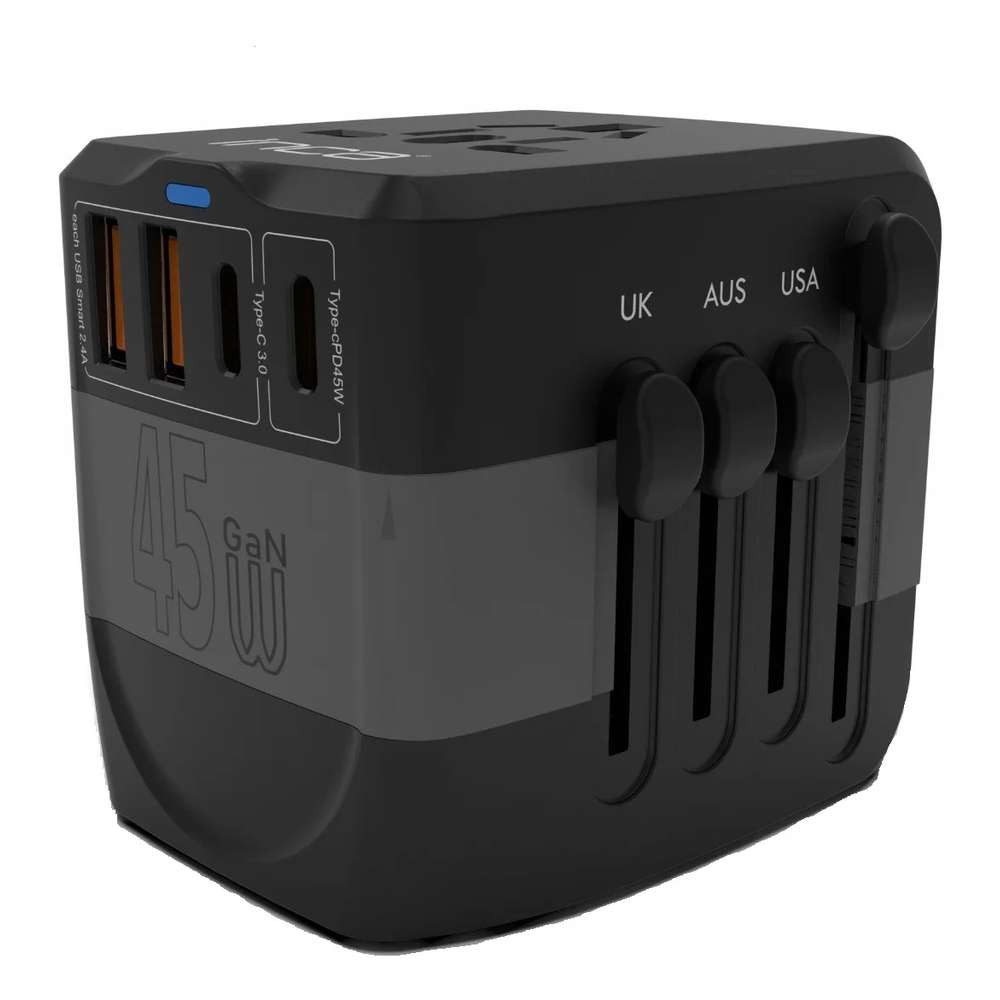 INCA Inca IPW-45SA Netzstecker-Adapter Universal Schwarz Stromadapter