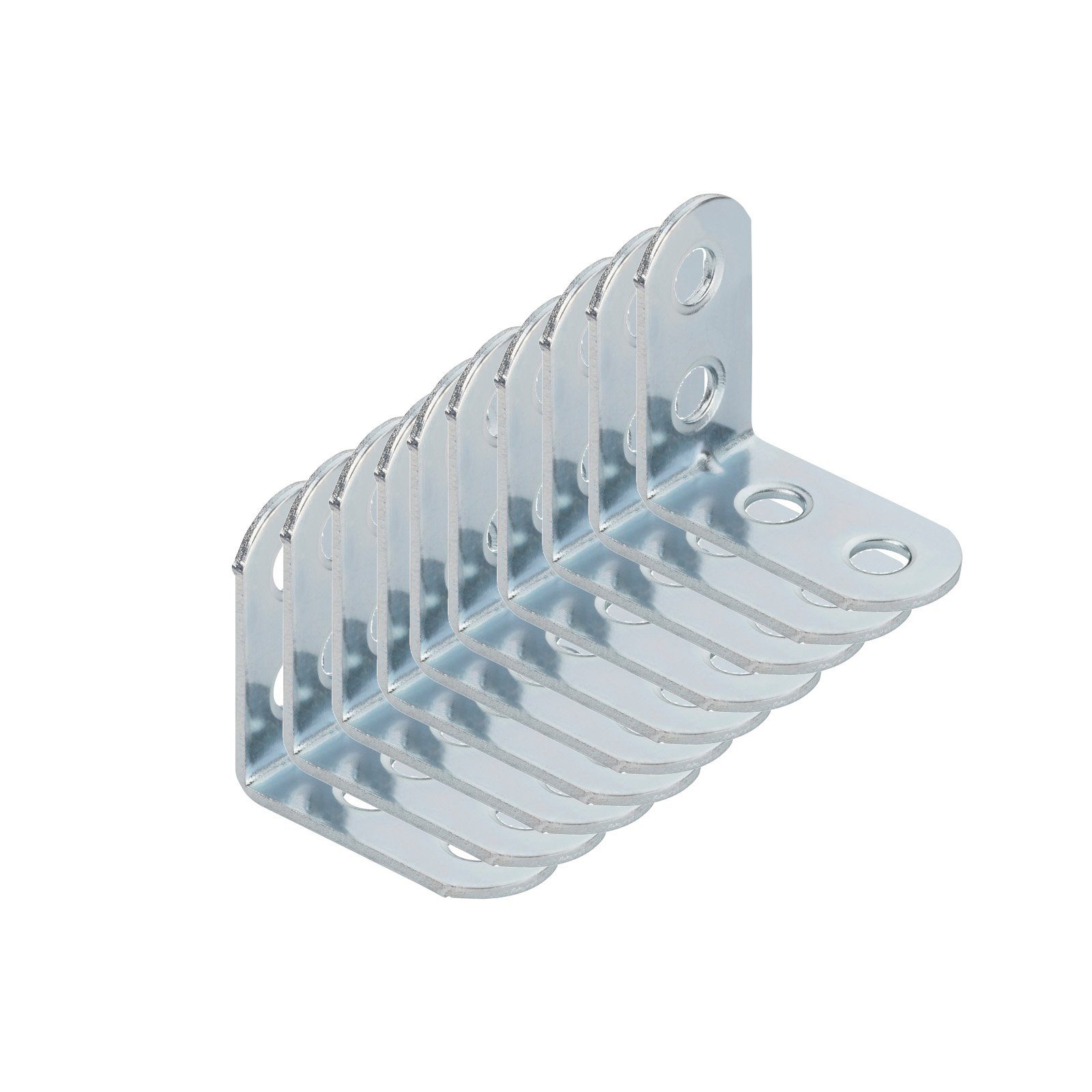 SO-TECH® Winkelverbinder L-Winkel abgerundet, Stahl verzinkt, Lochung gesenkt, LxB: 3x1.5 mm, (10-St), Montagewinkel mit Sicke, 30 x 30 x 15 x 1,5 mm