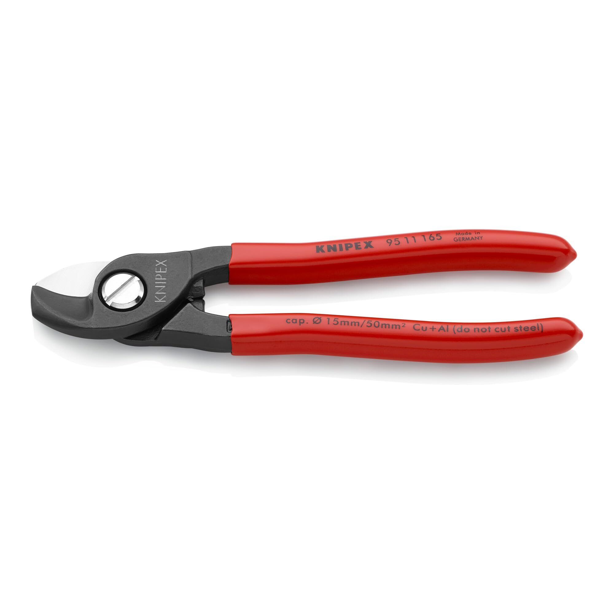 Knipex Kabelschere KNIPEX 95 11 165 Kabelschere mit Kunststoff überzogen brüniert 165 mm