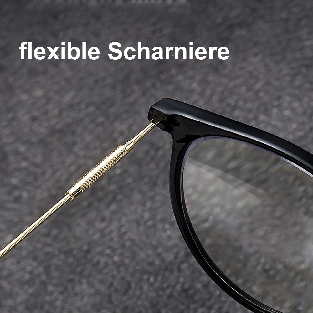 PACIEA Brille Damen Herren Selbsttönend Anti Blaulicht Ultraleicht Mode Rundrahmen