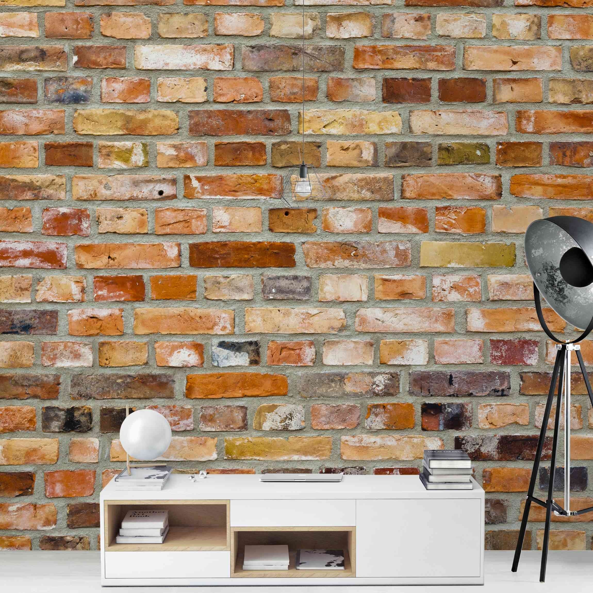 Bilderdepot24 Vliestapete Backsteinn Backstein Ziegelwand Rot Steinoptik 3D-Effekt Industrial, Glatt, Matt, (Vliestapete inkl. Kleister oder selbstklebend), Wohnzimmer Schlafzimmer Küche Flur Fototapete Motivtapete Wandtapete