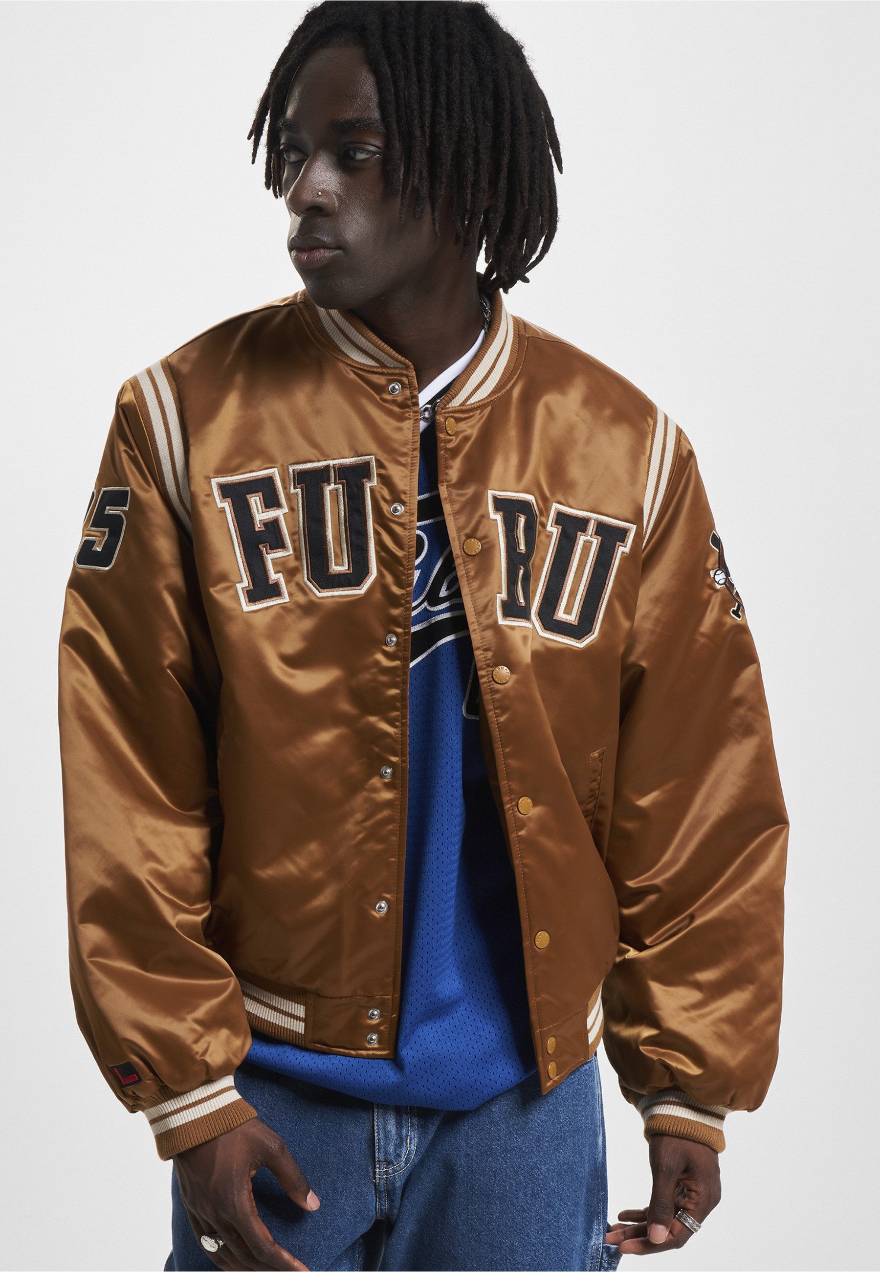 Fubu Bomberjacke Fubu Herren FM233-001-1 FUBU College Satin Varsity Jacket (1-St)