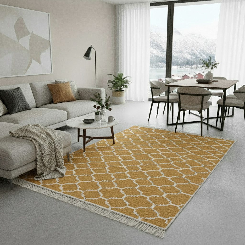 Jimri Teppich Kelim Teppich Wohnzimmer Schlafzimmer Küche, Badezimmer Läufer Flur, Rechteckig, Wendeteppich
