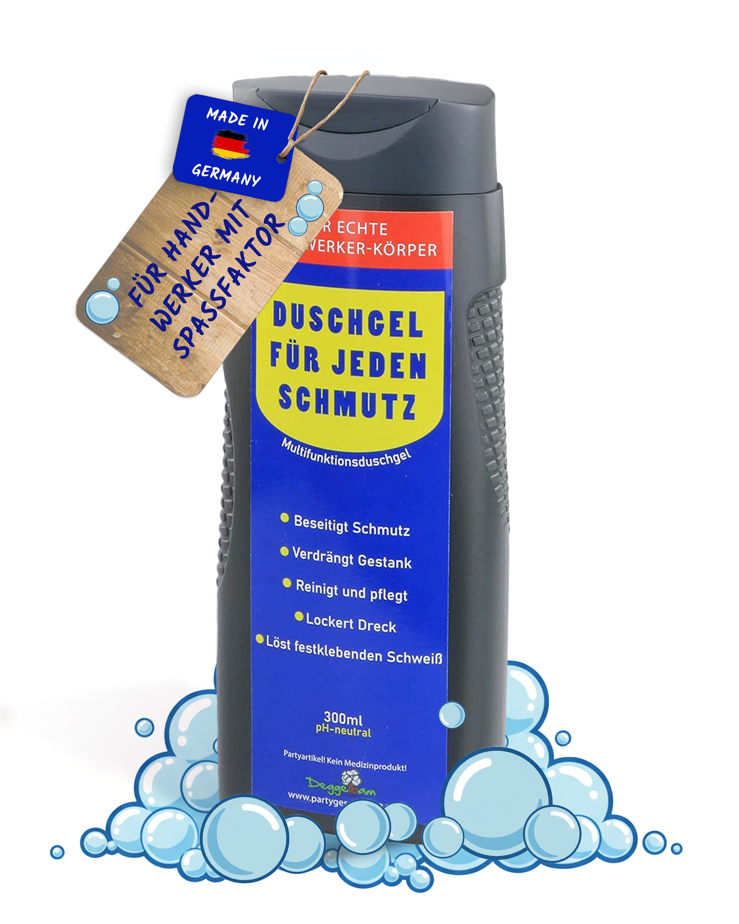 Deggelbam Duschgel Handwerker Duschgel - DAS Geschenk für jeden Mechaniker, Lustiges Männergeschenk, Geschenkidee Geburtstag Weihnachten Wichteln