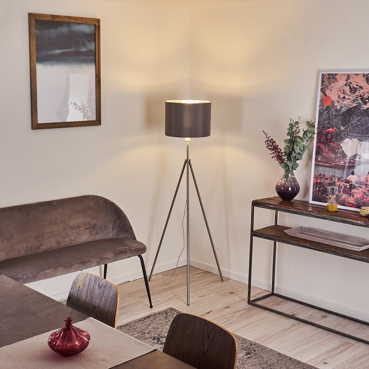 hofstein Stehlampe »Gardi« Stehleuchte 1-flammige Bodenlampe aus Metall in günstig online kaufen