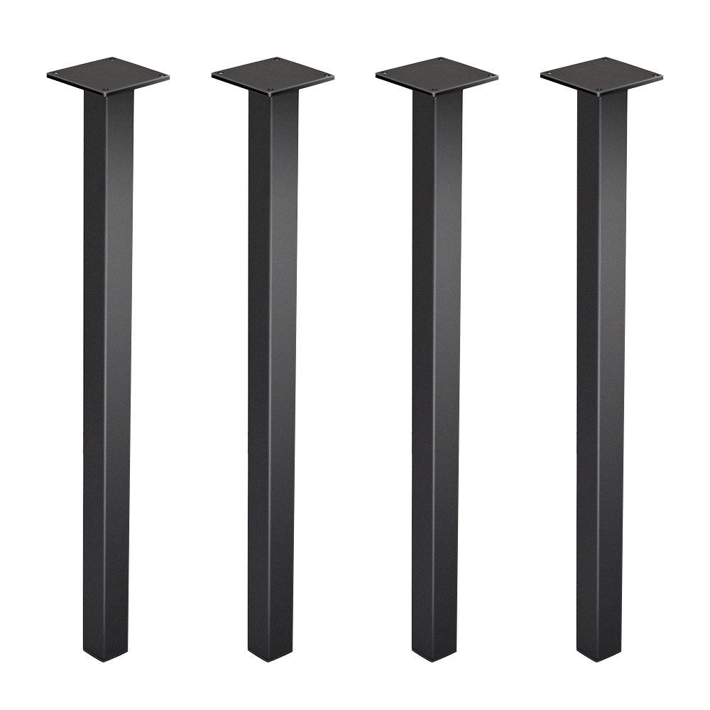 JEOBEST Tischbein 4 Stück Tischbeine Metall Möbelfüße, Höhe 90cm, DIY Möbel Tischfüße, für Couchtisch, Schreibtisch, Nachttisch, Bank