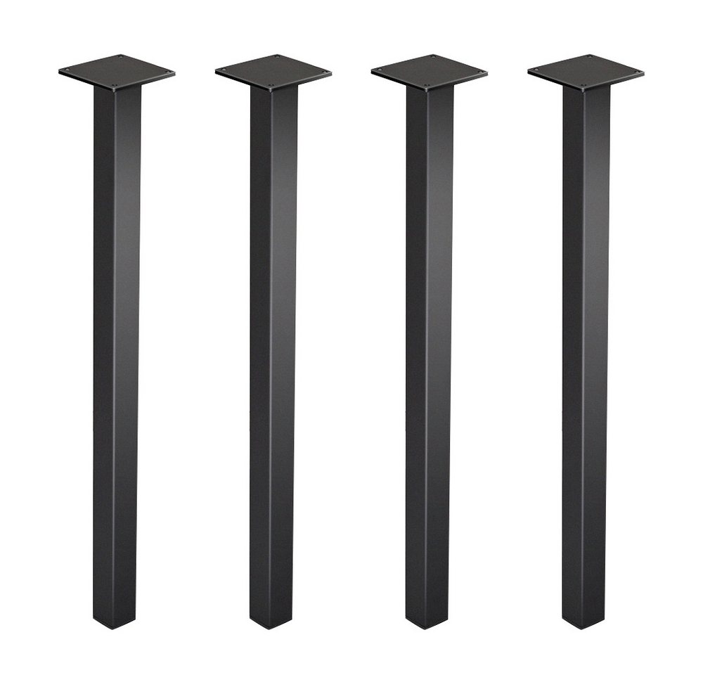 JEOBEST Tischbein 4 Stück Tischbeine Metall Möbelfüße, Höhe 90cm, DIY Möbel Tischfüße, für Couchtisch, Schreibtisch, Nachttisch, Bank