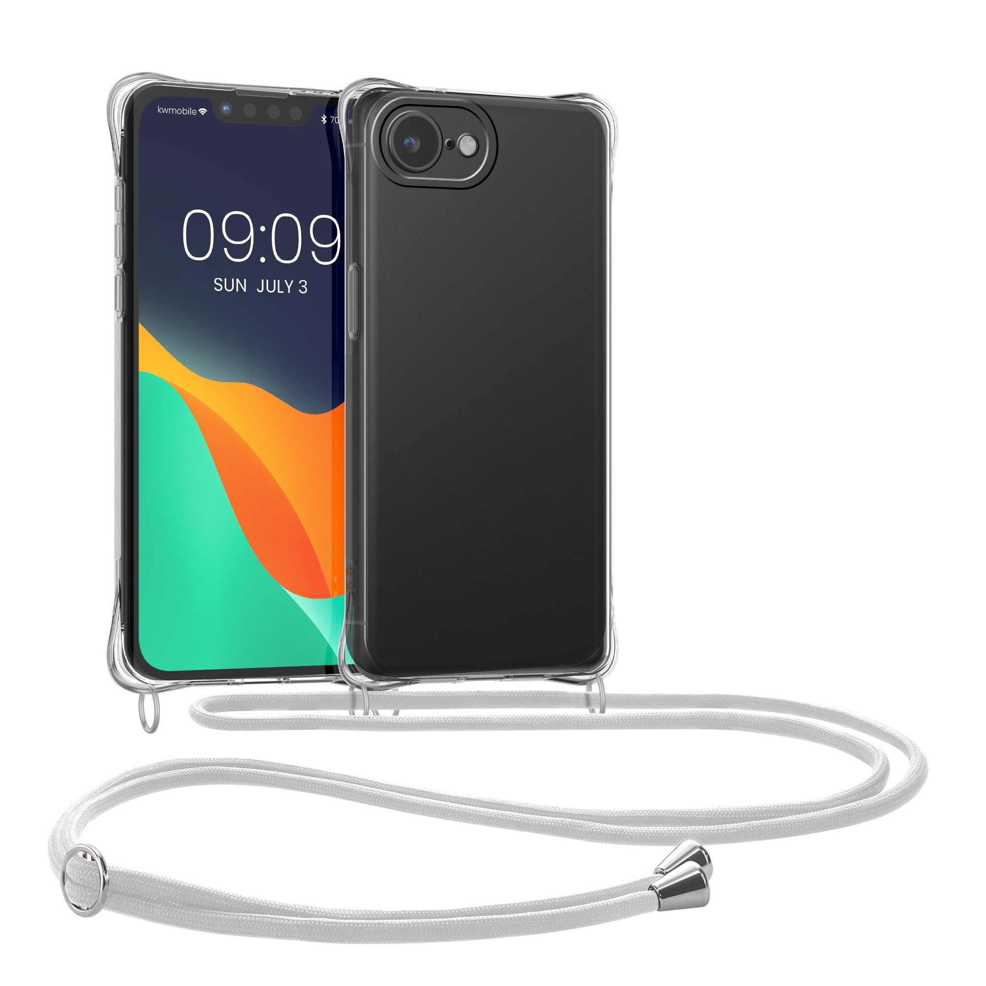 kwmobile Smartphone-Hülle Necklace Case für Apple iPhone 17e / iPhone 16e, Hülle Silikon mit Handykette - Band Handyhülle
