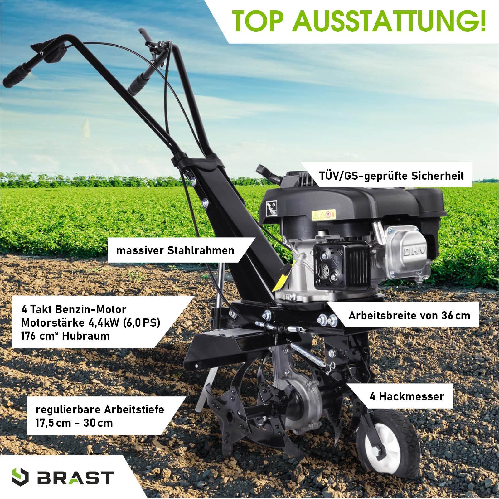 BRAST Benzinmotorhacke Ackerfräse 4,4kW(6PS) Selbstantrieb, 36,00 günstig online kaufen