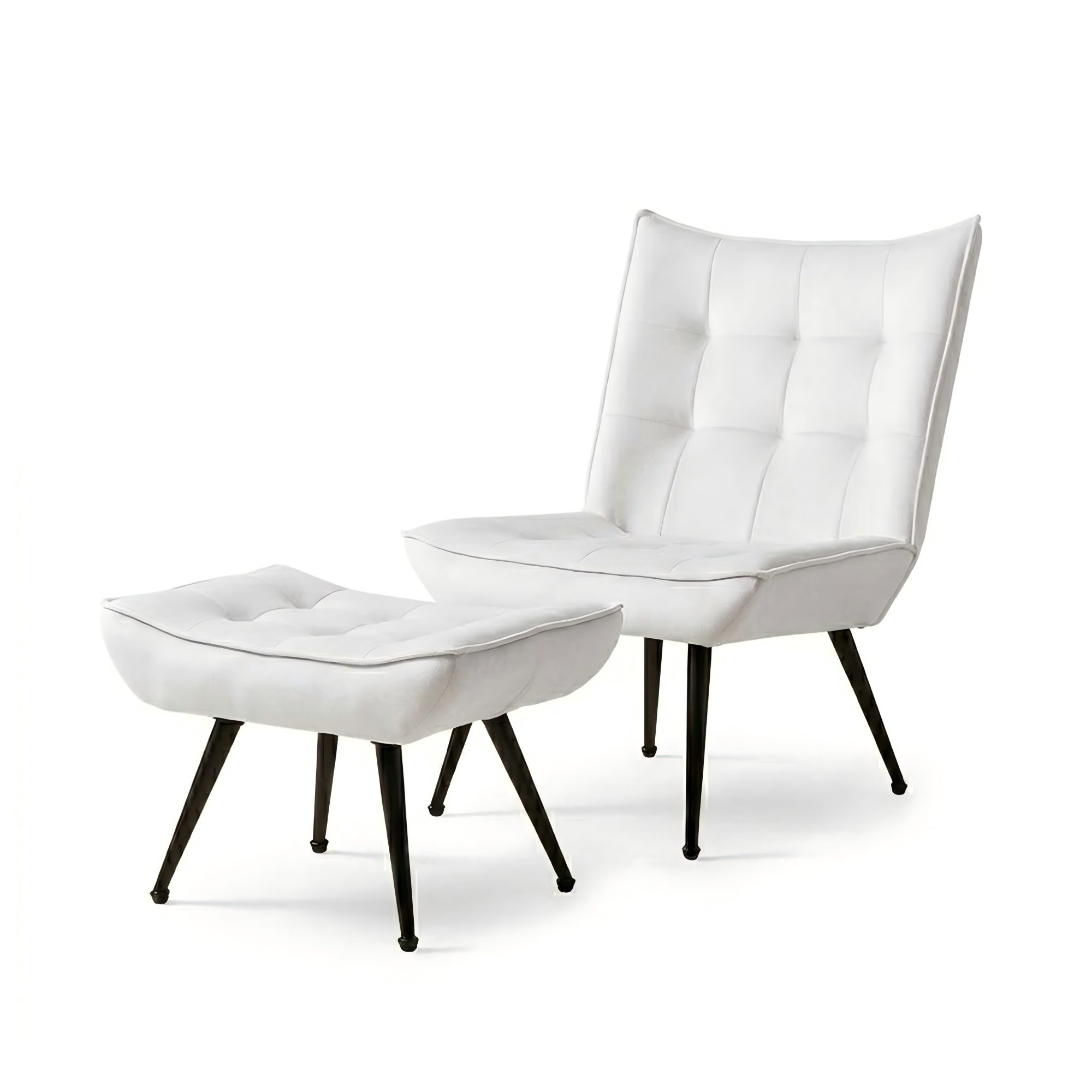 Happy Home Loungesessel Lounge-Sessel mit Fußhocker & verstellbaren Füßen