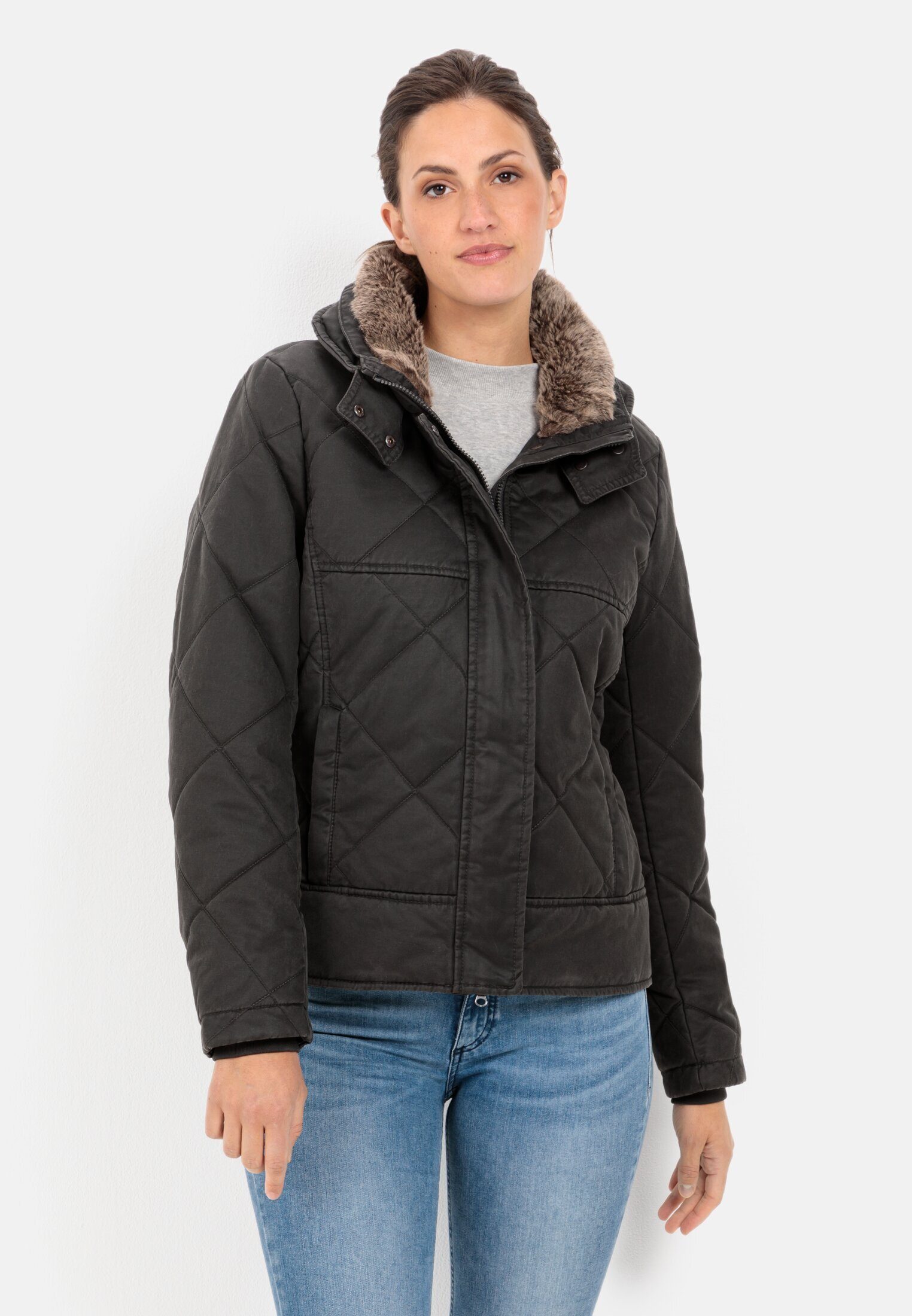 Funktionsjacke mit Stehkragen im Vintage Look