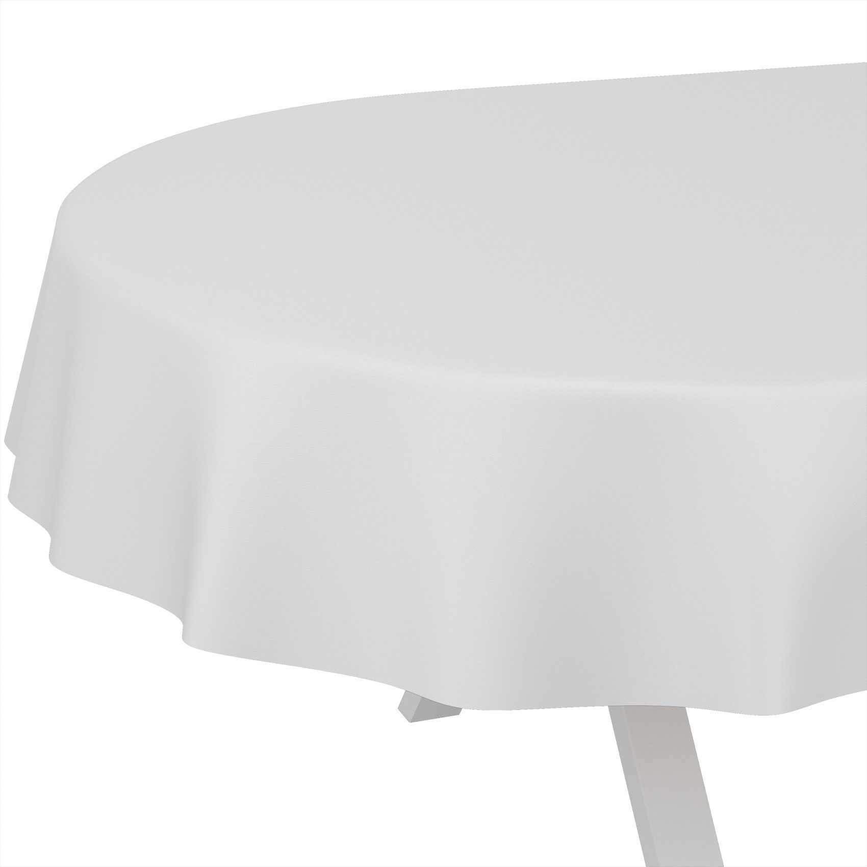 ANRO Tischdecke Wachstuchtischdecke abwaschbar UNI auch als Gartentischdecke (Einzelstück 1-tlg), wasserabweisend pflegeleicht Textil-Optik Weiß Oval 180x140cm