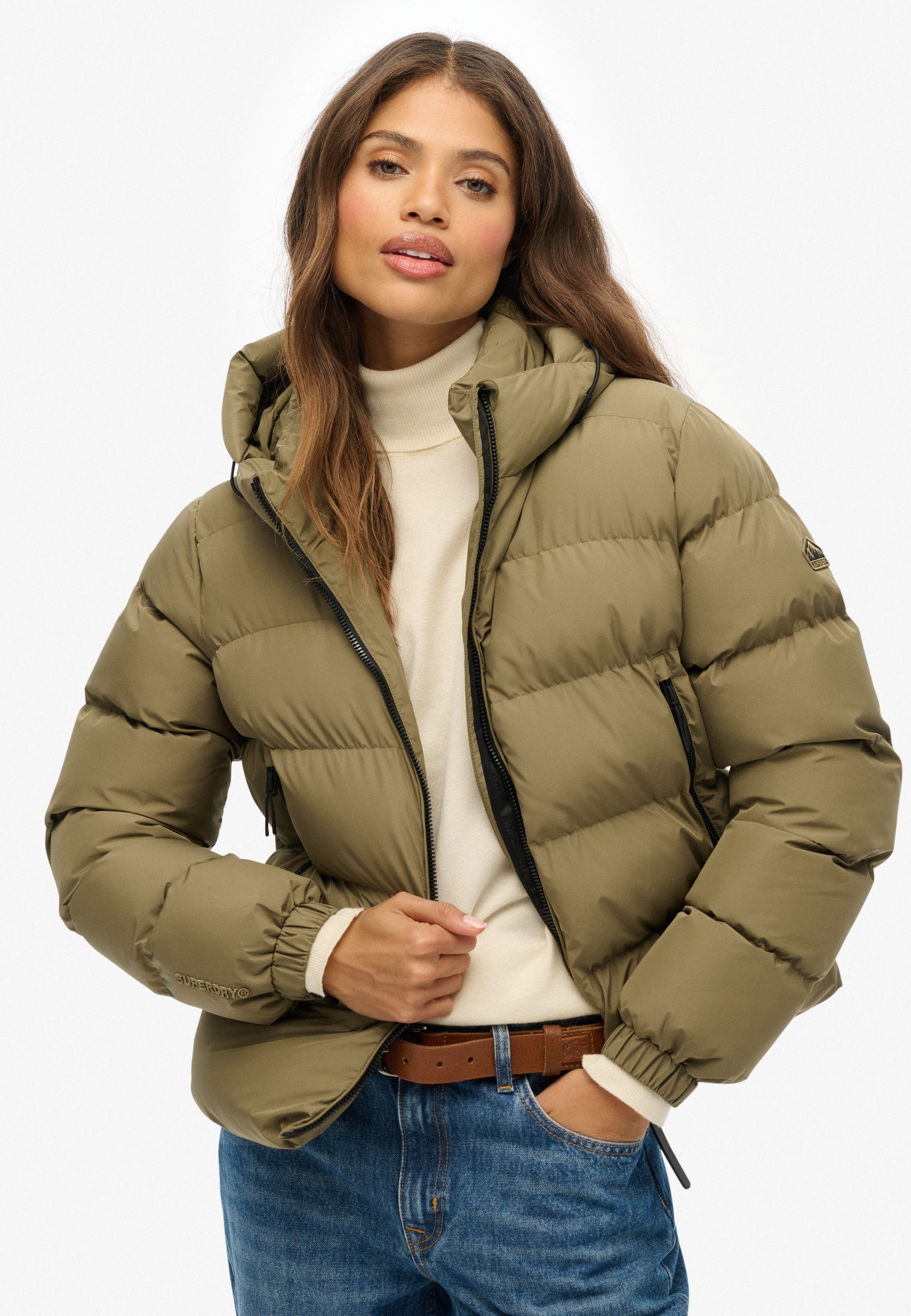 Superdry Steppjacke "HOODED SPORTS PUFFER JACKET", mit Kapuze günstig online kaufen