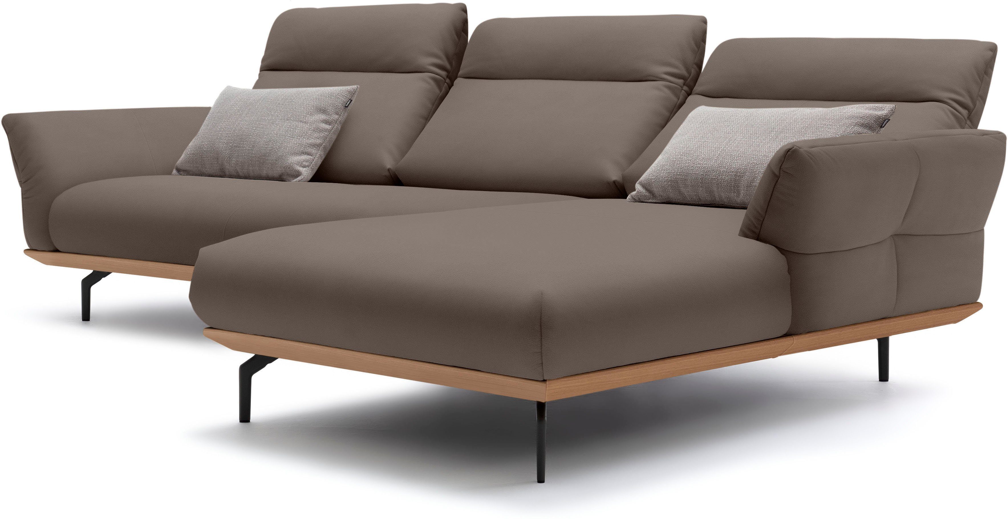 hülsta sofa Ecksofa hs.460, in Winkelfüße Breite 318 Sockel Umbragrau, in Eiche, cm