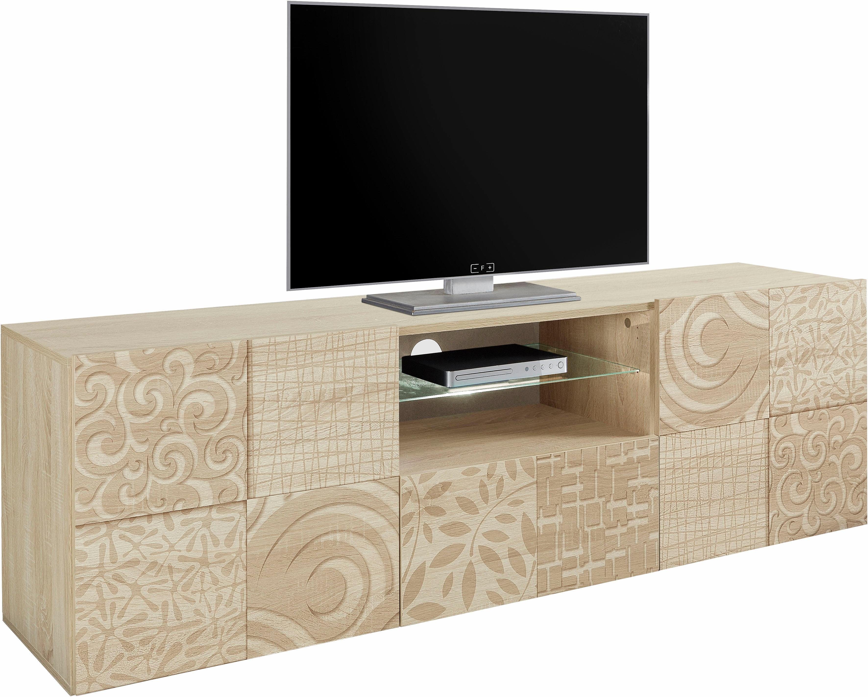 Home affaire Lowboard Miro, Breite 181 cm mit dekorativem Siebdruck