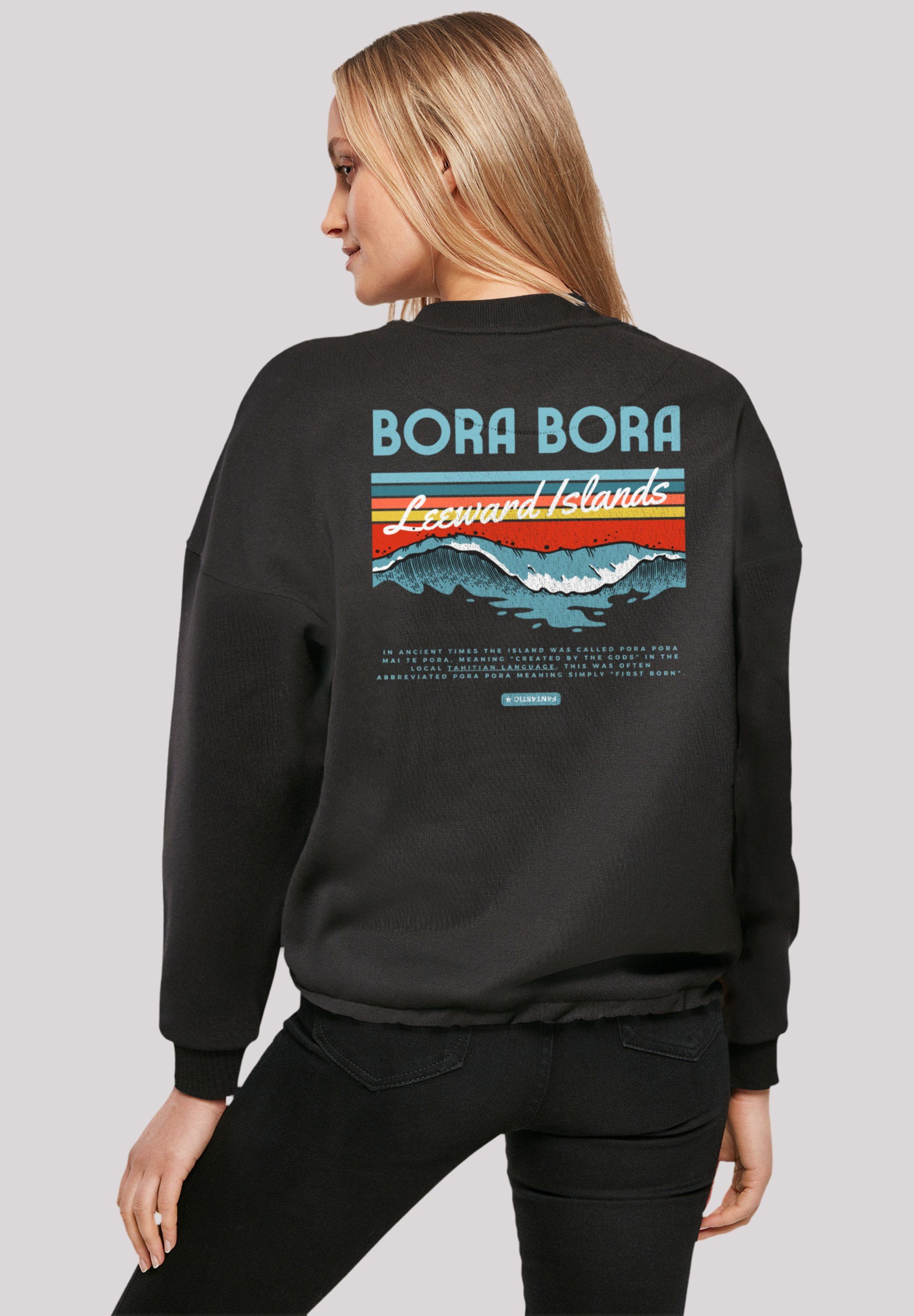 Sweatshirt Bora schwarz Island Bora Leewards Print F4NT4STIC