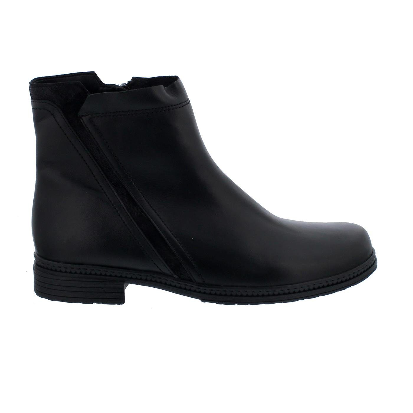 Gabor Gabor Bootie, Foulardcalf / Caruso (Mel), schwarz, Reißverschluss, W Reißverschlussstiefel