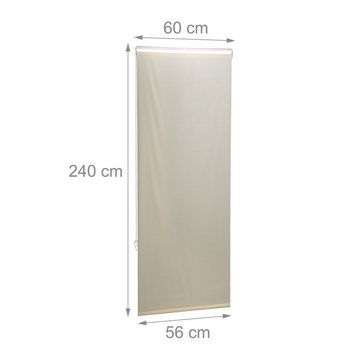 relaxdays Duschrollo Duschrollo beige Breite 60 cm, 60x240cm