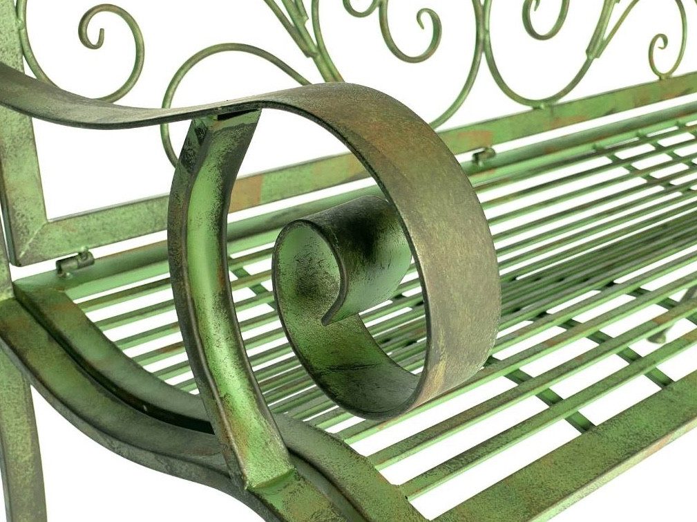 DanDiBo Gartenbank Wetterfest Patina Grün 120 cm 2 Sitzer Sitzbank 96021 Parkbank Eisen, Garten