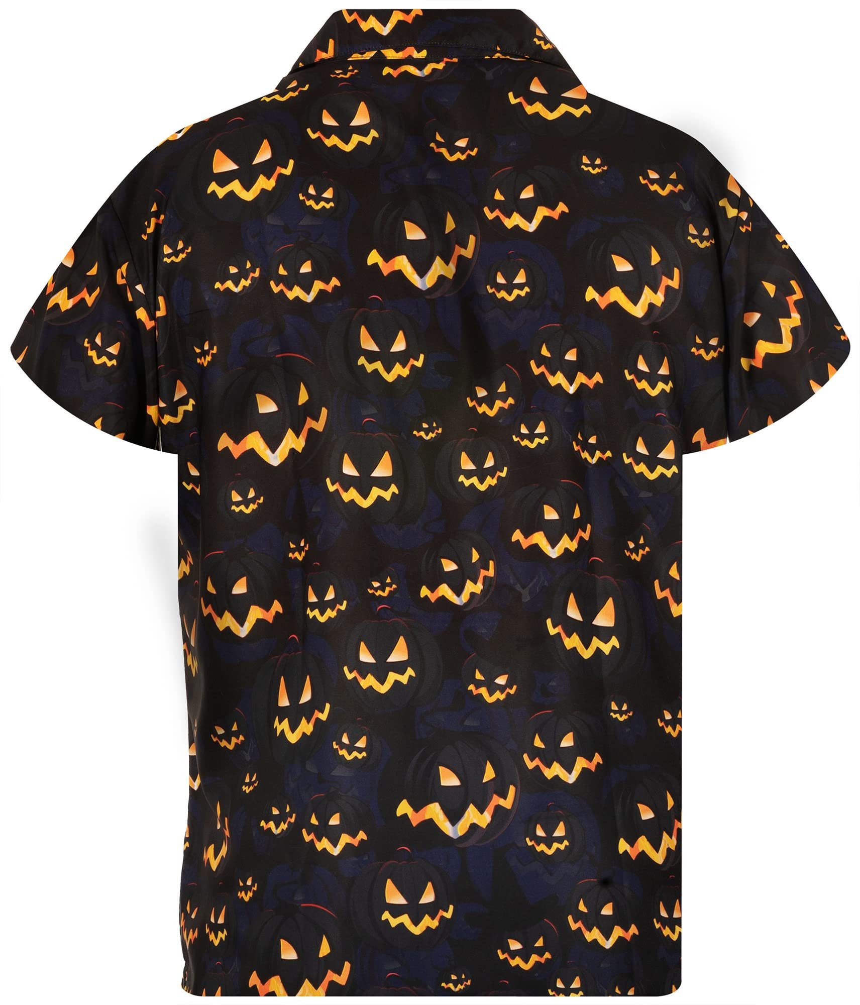 King Kameha Hawaiihemd Halloween Pumpkin Allover Hawaii-Hemd Kurzarm Front- günstig online kaufen