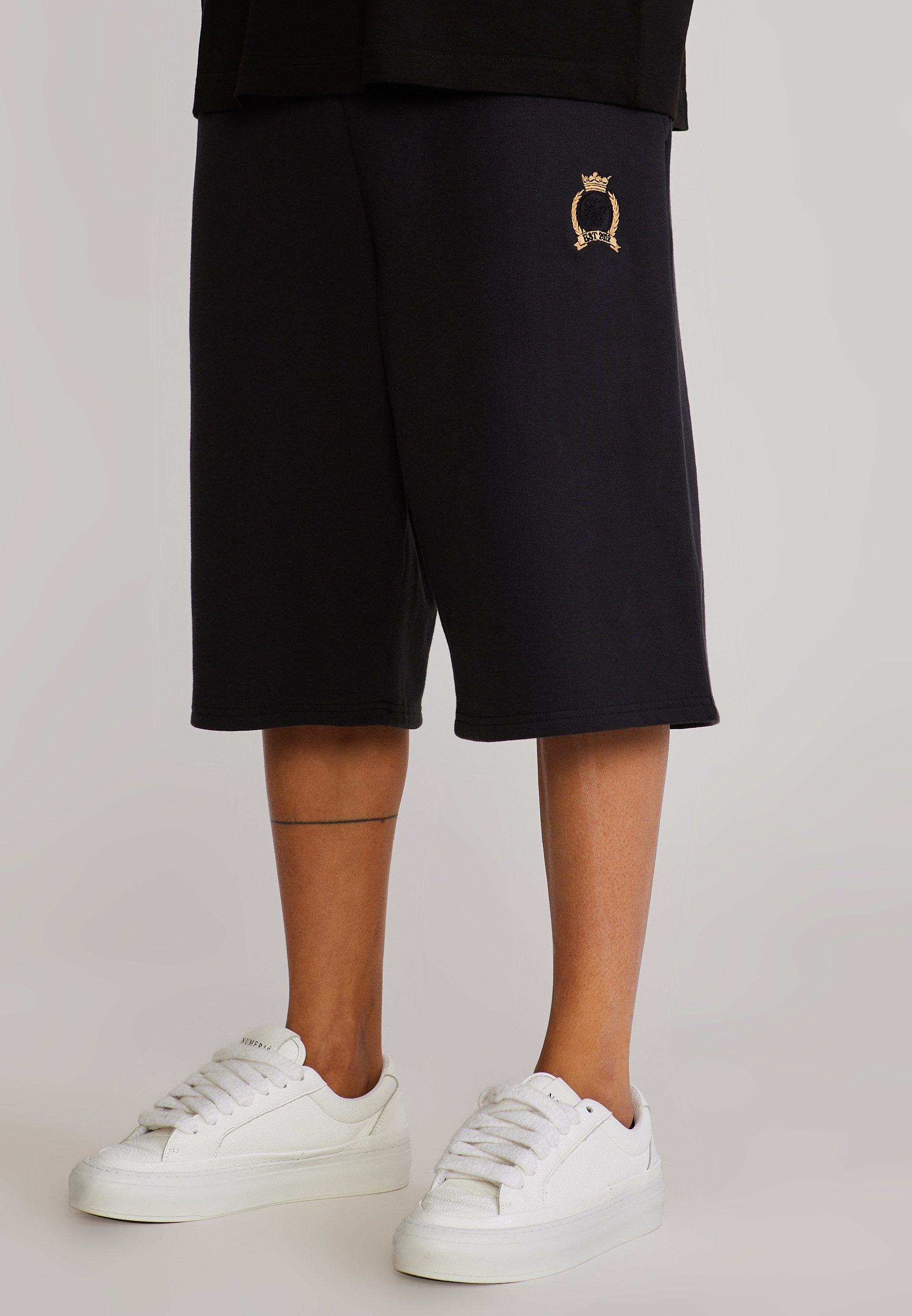 Siksilk Shorts SikSilk Herren Schwarz Crest Shorts