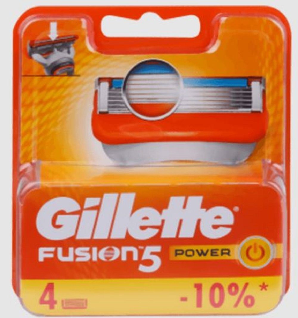 Gillette Лезвия для бритвы Fusion 5 Power Лезвия для бритвы Set 4er Ersatzklingen kompatibel Klingen, 4-tlg., kompatibel mit Fusion 5 Бритвы Wechselklinge Beauty Pflege, Flexible Klingen Für empfindliche Haut Rasur Rasierset Gleitstreifen