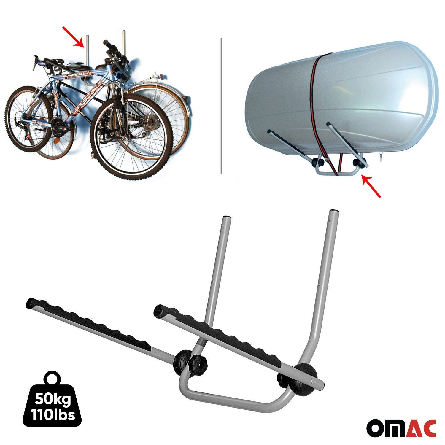 OMAC Fahrradständer Fahrradträger Wandhänger für Fahrrad Dachbox Fahrradhalter Wandhalter