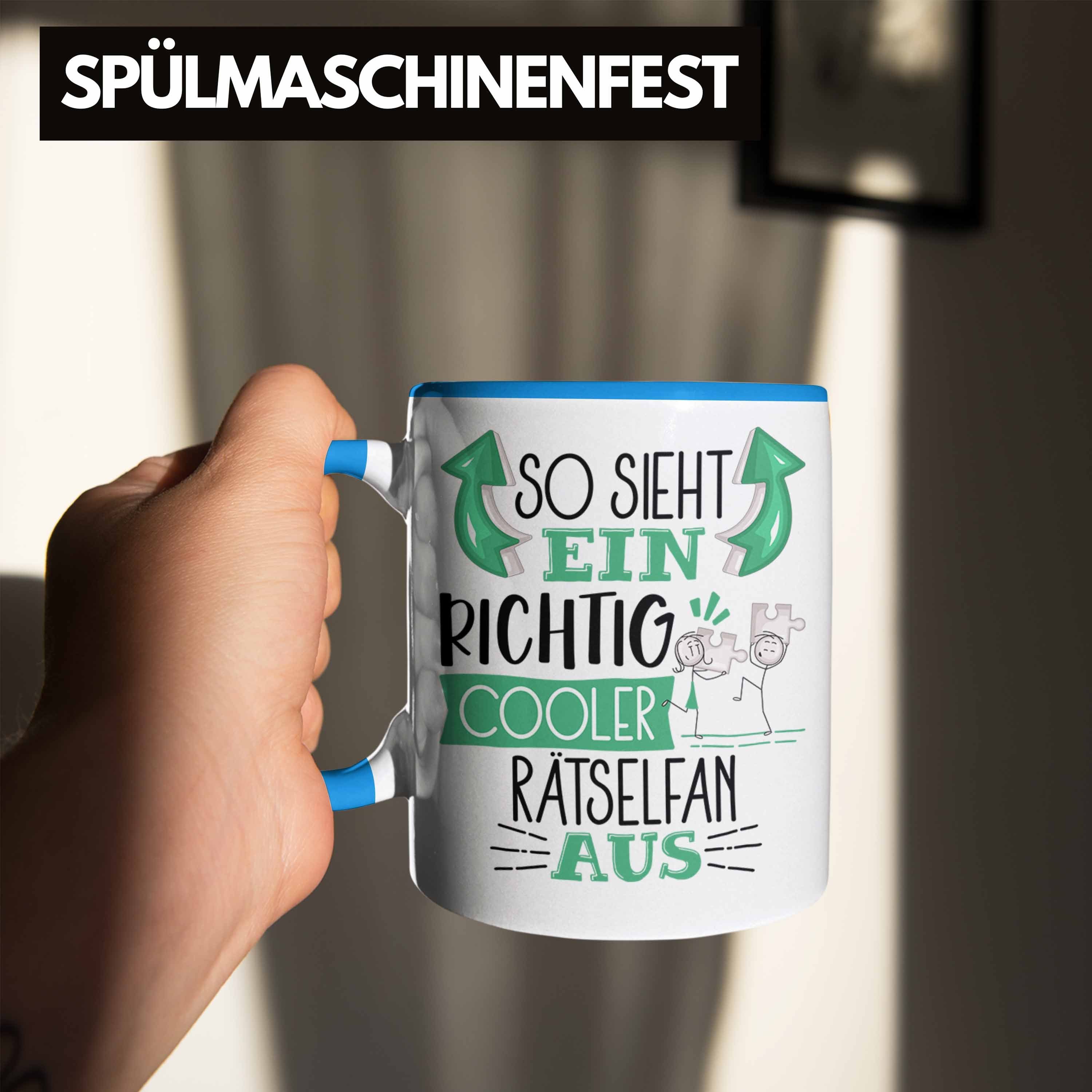 Trendation Tasse Rätselfan Tasse So Lus Cooler Blau Sieht Ein Richtig Aus Rätselfan Geschenk