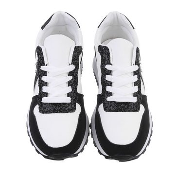 Ital-Design Damen Low-Top Freizeit Sneaker (86188070) Flach Sneakers Low in Schwarz