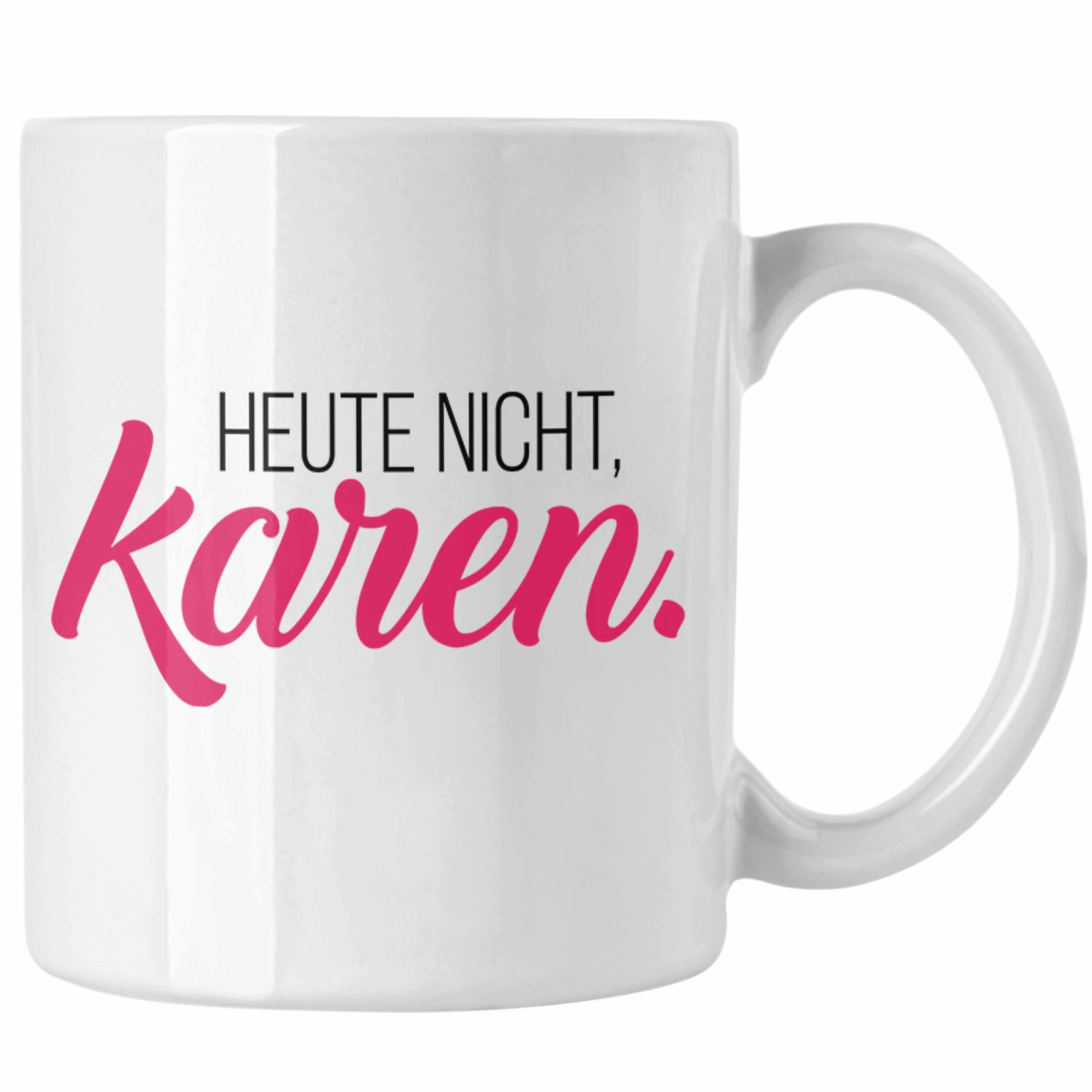 Trendation Tasse Trendation - Weiss Karen für Geschenk Name - Geschenkidee Geburtstag Tasse Karen