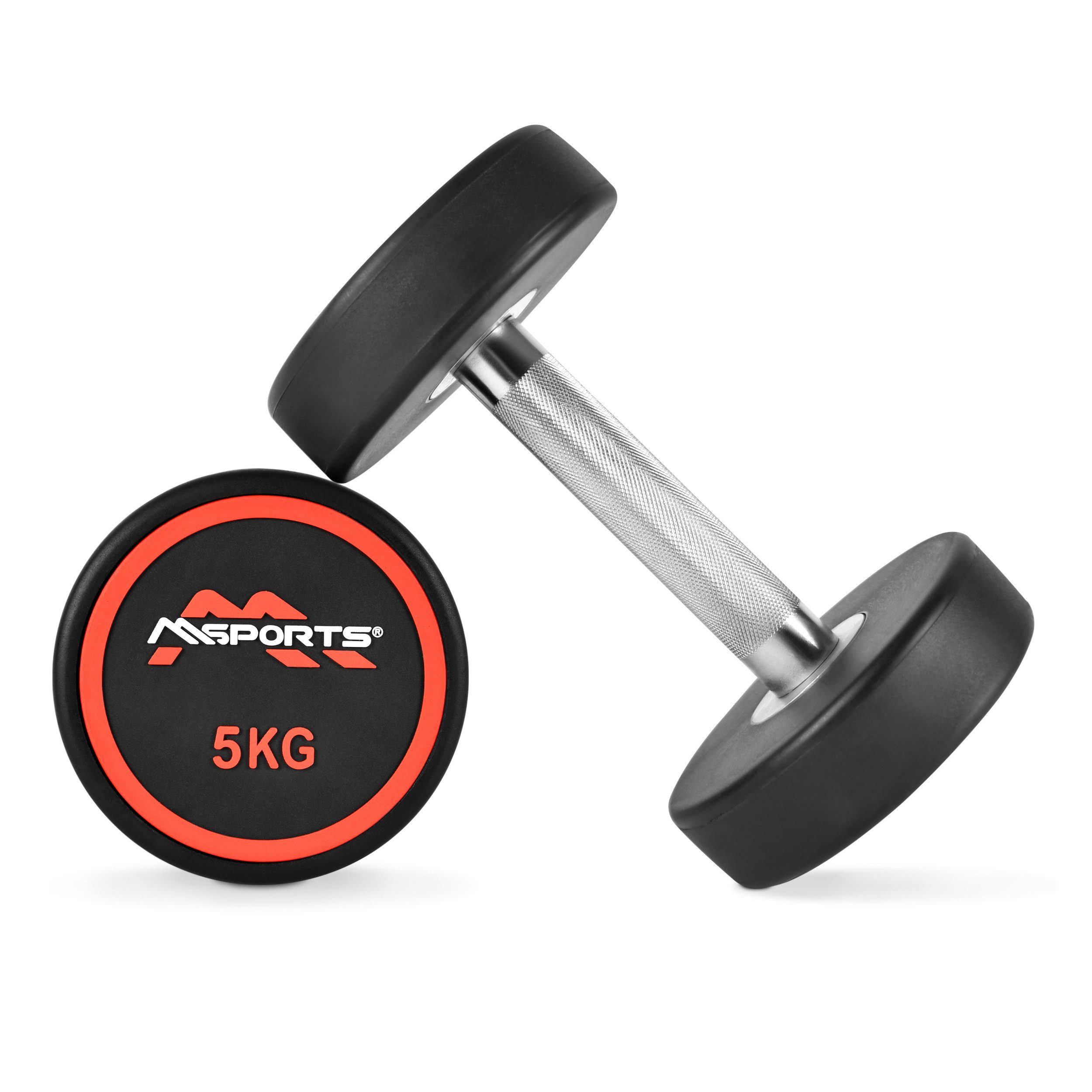 MSports® Hantel Rundhantel 2er Set, Gummi Kurzhantel Beschichtung 2,5-50 kg