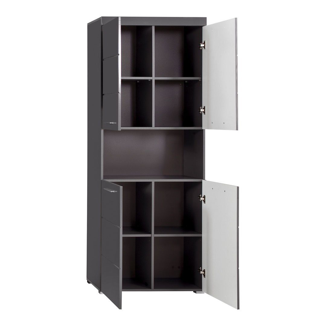 trendteam Badmöbel-Set AmandaMandoBea Bad Hochschrank 1 offenes Fach, 4 T