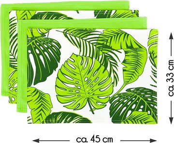 Platzset, (Made in EU) Platzdeckchen, Platzmatten, Tischunterlage, Amilian, (Untersetzer, Unterlage, Glasuntersetzer: schmutzabweisendes und waschbares Tisch-Set), (4er Set: ca. 33 x 45 cm), 100% Baumwolle