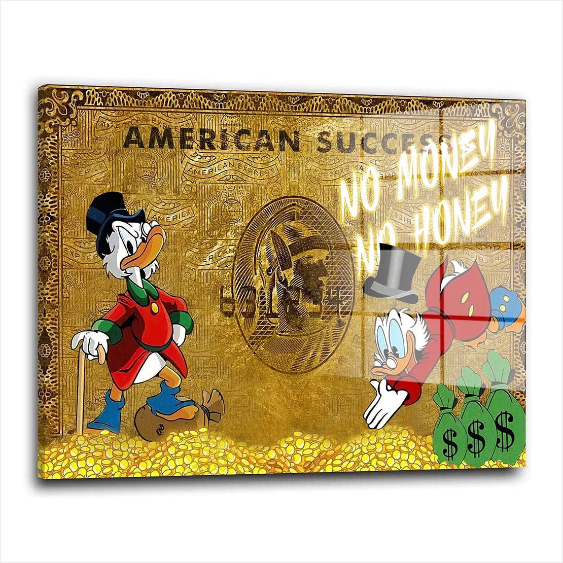 Acrylglasbild Rich Duck Gold Acrylglas Wandbild Bild Wanddeko Wohnzimmer XL