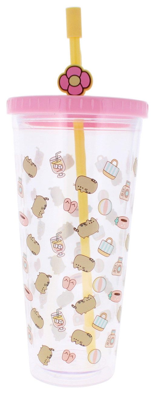 Thumbs Up Trinkflasche Pusheen Becher mit Strohhalm 700 ml