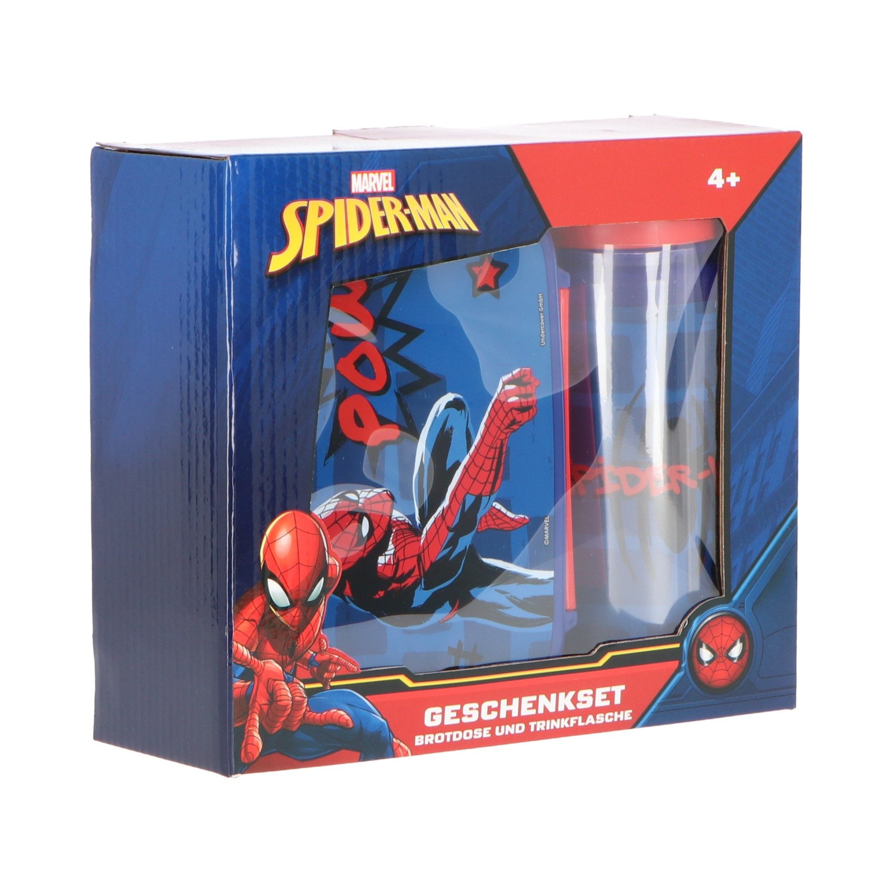 Spiderman Lunchbox Spider-Man Lunch Set Brotdose Trinkflasche Kinder, (1 x Brotdose, 1x Trinkflasche), Brotdose & Trinkflasche