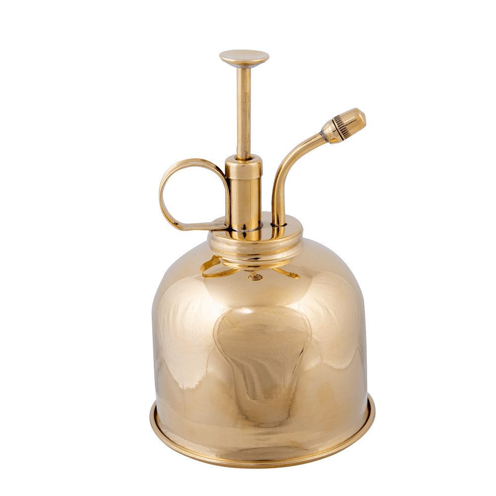 Zerstäuberflasche Metall- Pflanzensprüher gold aus Kupfer und Messing. In- und Outdoor.