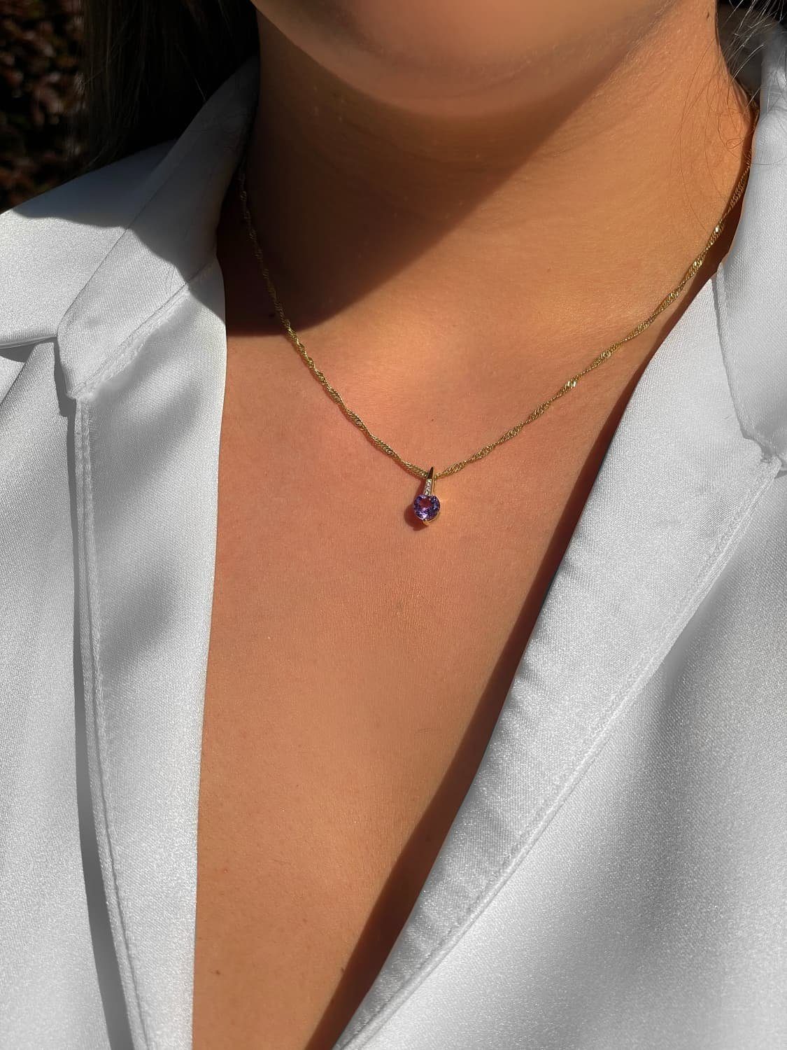 My Gold Kettenanhänger Damen Edelstein Anhänger Amethyst Gold 333 (8 Karat) günstig online kaufen
