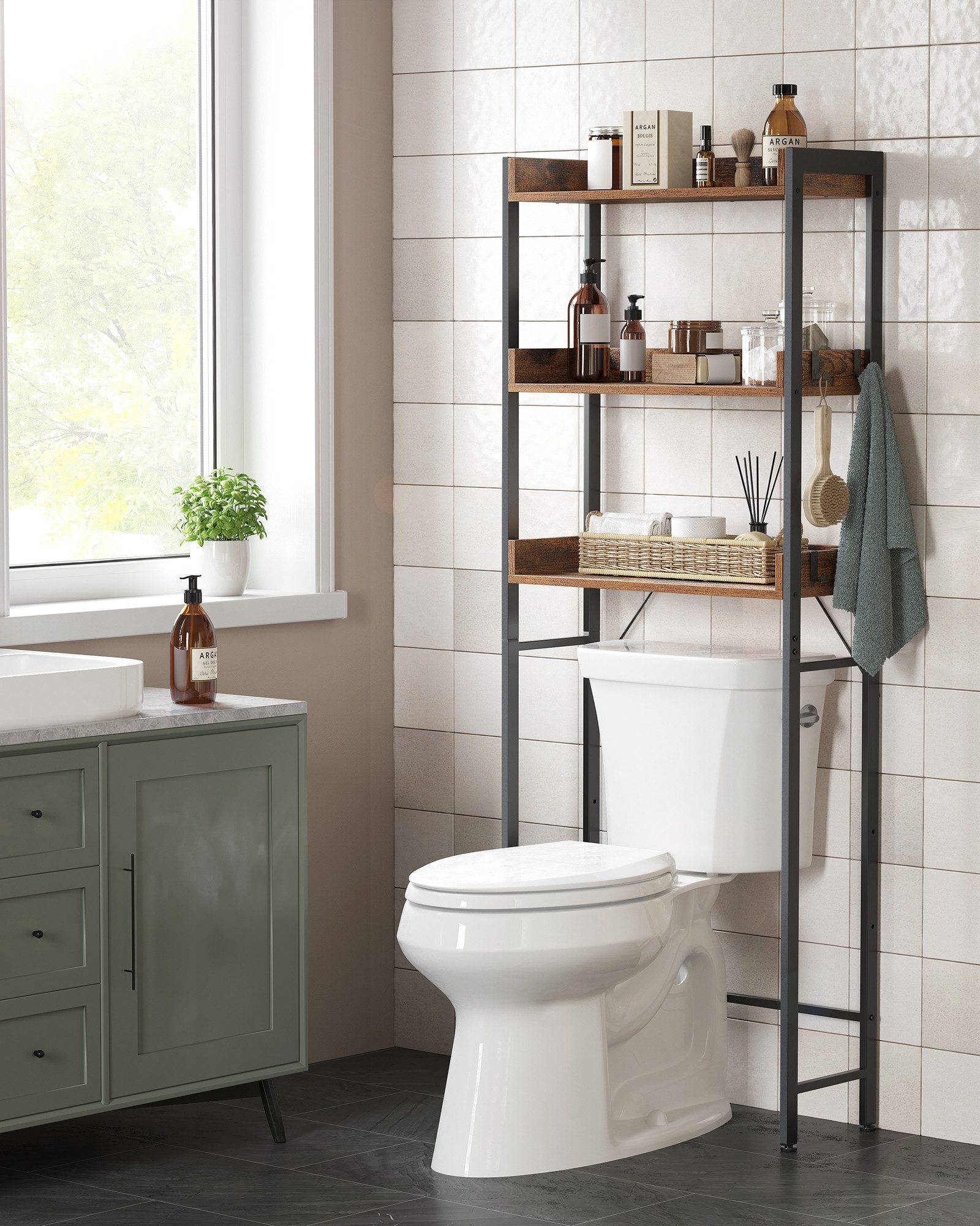 VASAGLE Badregal Toilettenregal, Waschmaschinenregal,Badezimmerregal, 3 off günstig online kaufen