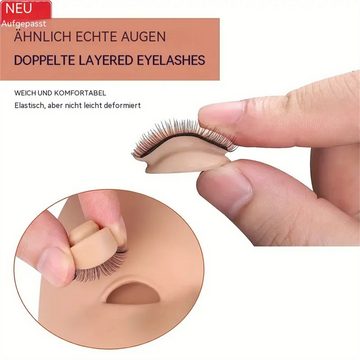 RefinedFlare Bandwimpern Ersatz-Augenlider für Mannequin-Kopf, 1 tlg., 3 Paar Wimpernverlängerungs-Augenlider für das Wimperntraining