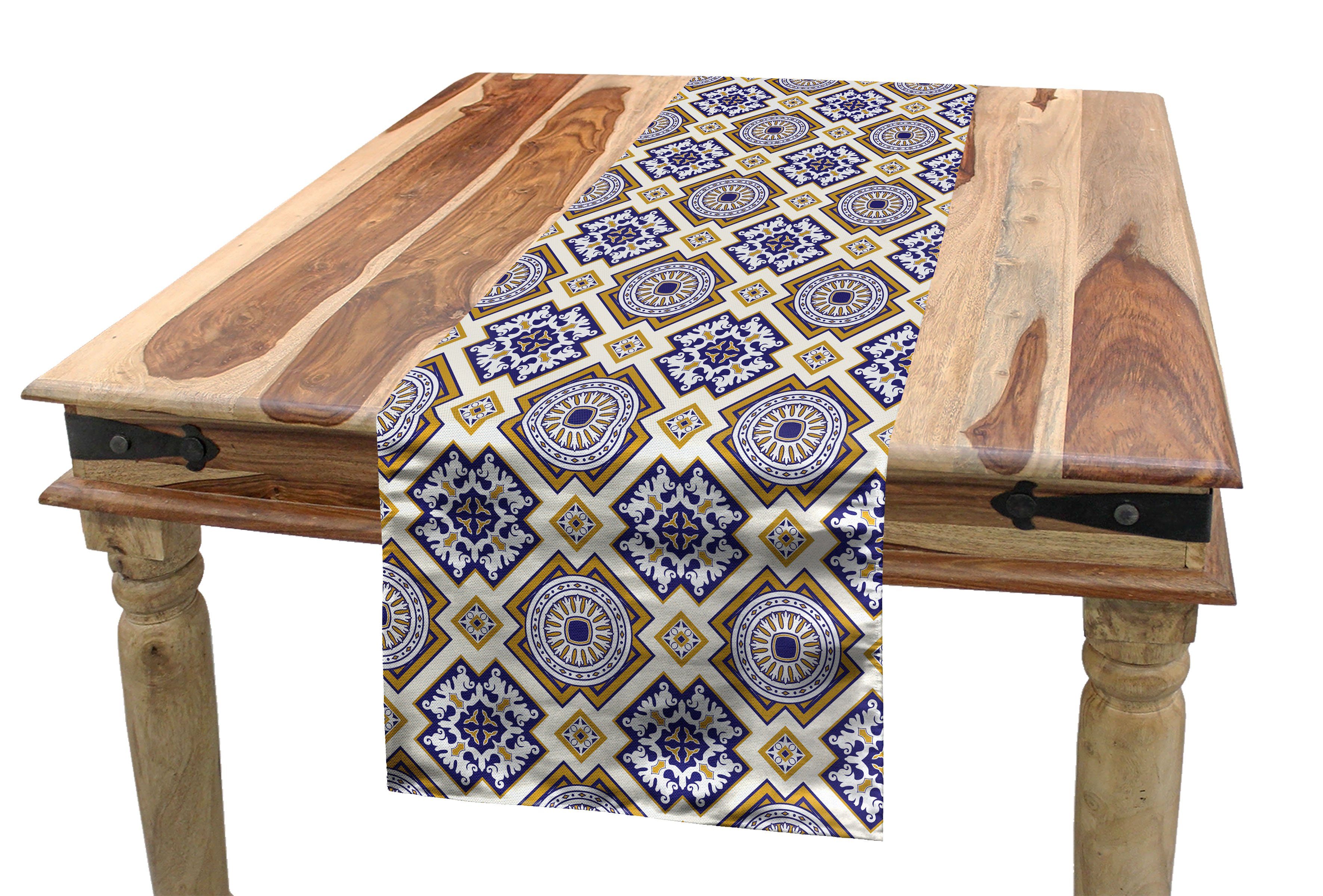 Abakuhaus Tischläufer Esszimmer Küche Rechteckiger Dekorativer Jahrgang Tischläufer, Victorian Geometric