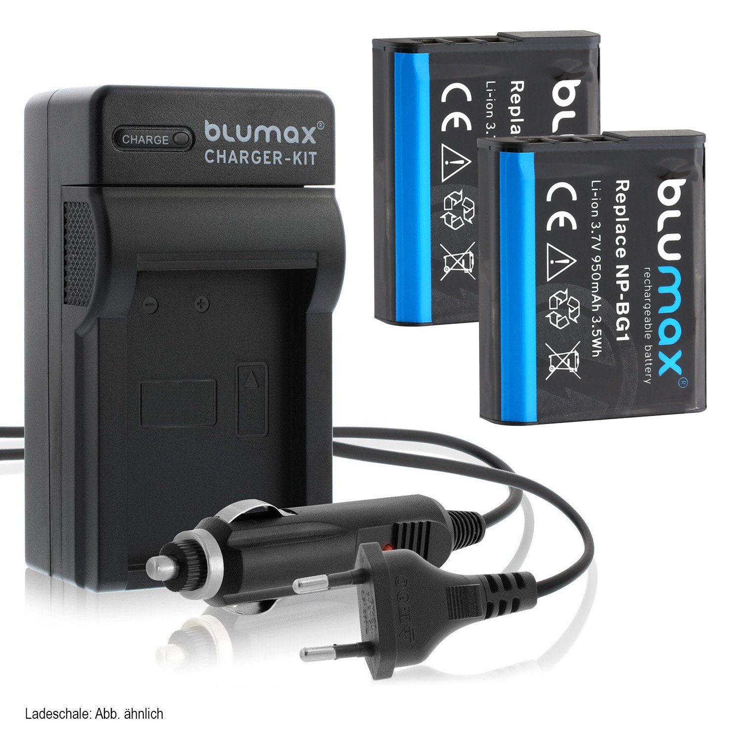 Blumax Set mit Lader für Sony NP-BG1 Cyber-shot 950 mAh Kamera-Akku | Kamera-Akkus