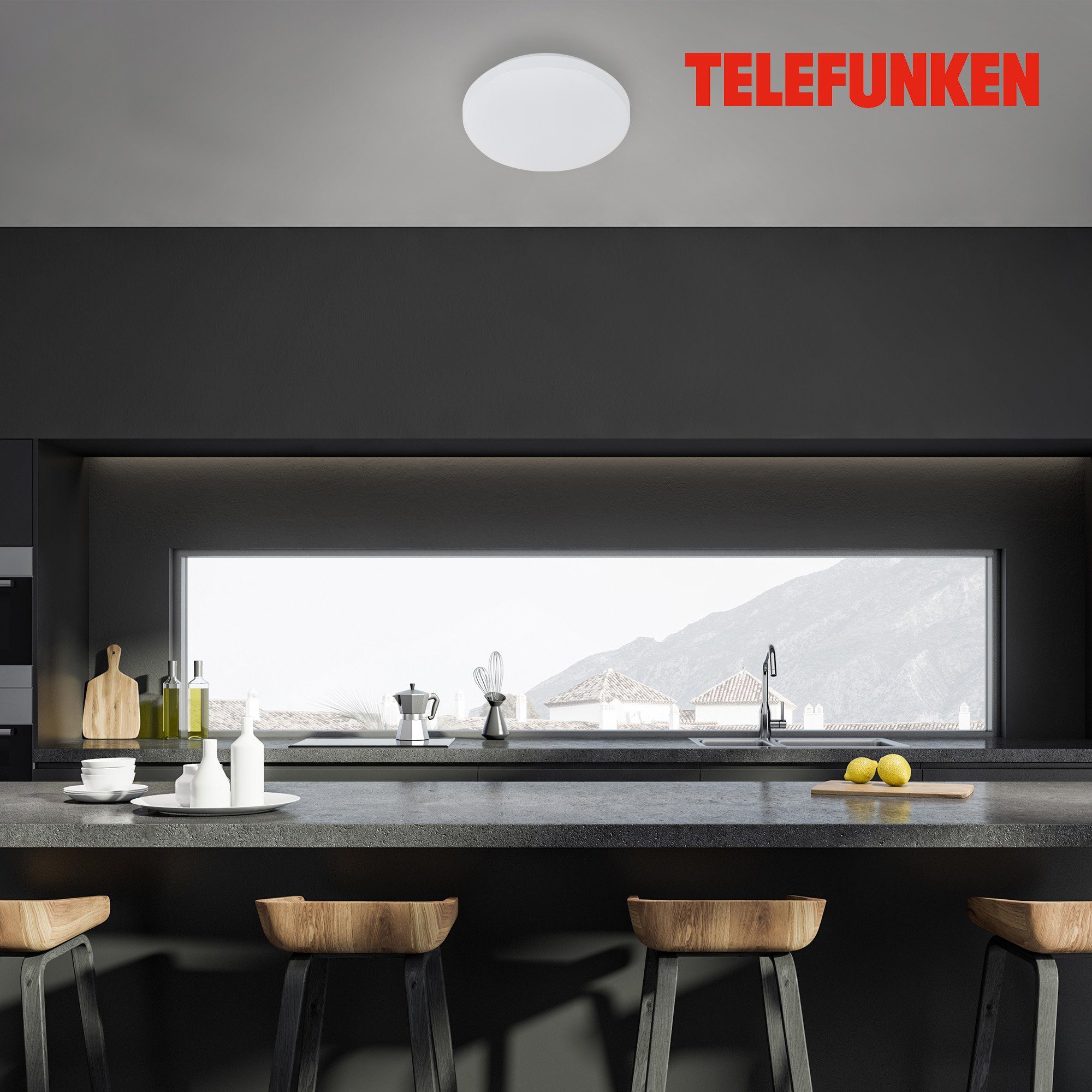 Telefunken LED Deckenleuchte 601506TF, Neutralweiß, Sensor fest 4000K LED Deckenleuchte 29cm 12W verbaut, 1200lm Ø