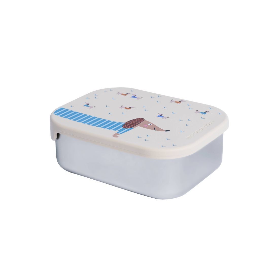 suebidou Lunchbox Brotdose aus Edelstahl mit Fächern verschiedene Motive, Edelstahl Brotdose mit 3 Fächern und Silikondeckel lebensmittelecht