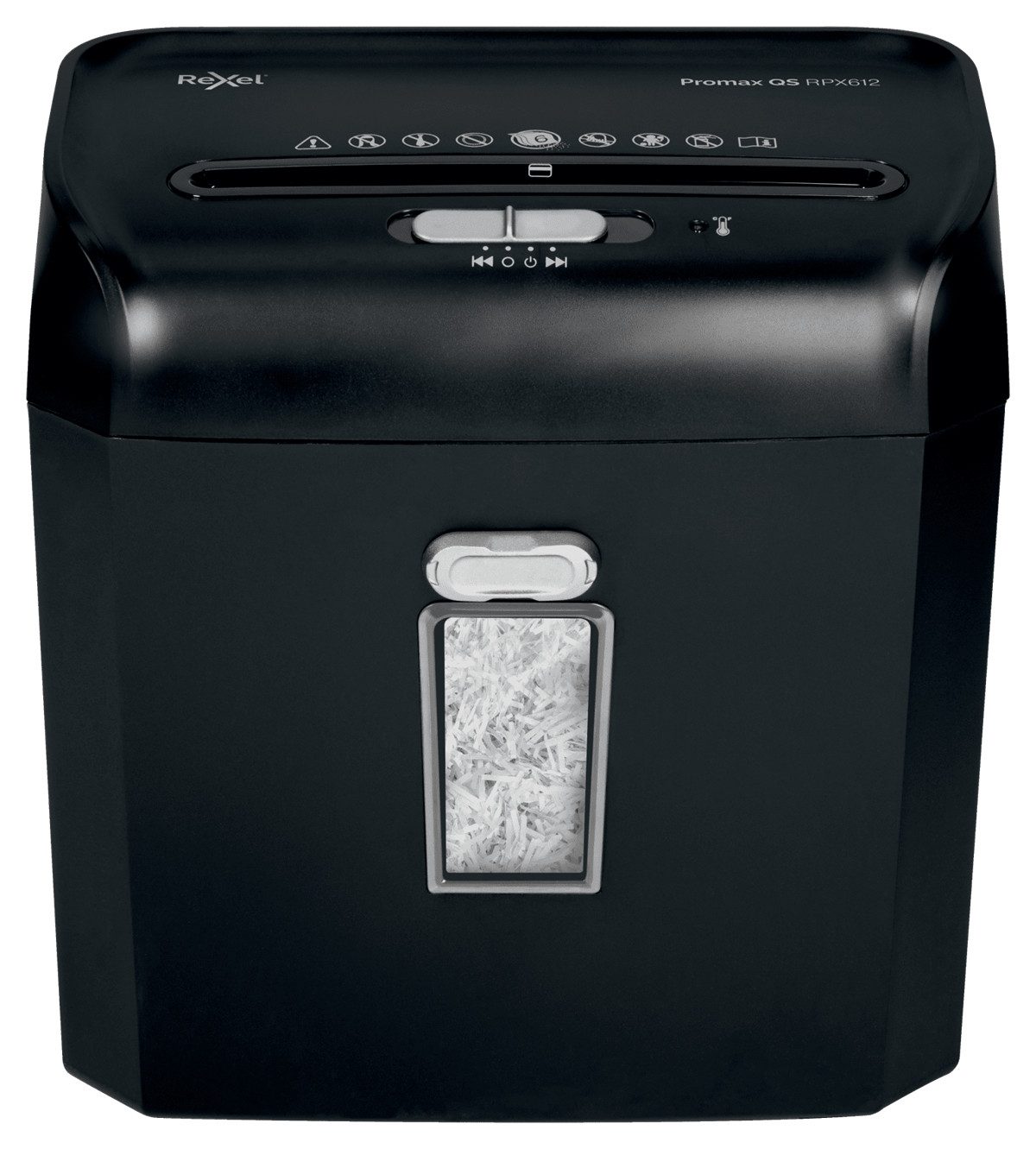 REXEL Reißwolf ProMax RPX612, Kreuzschreddern, 22 cm, 4 x 40 mm, 12 l, 132 Blätter, 6