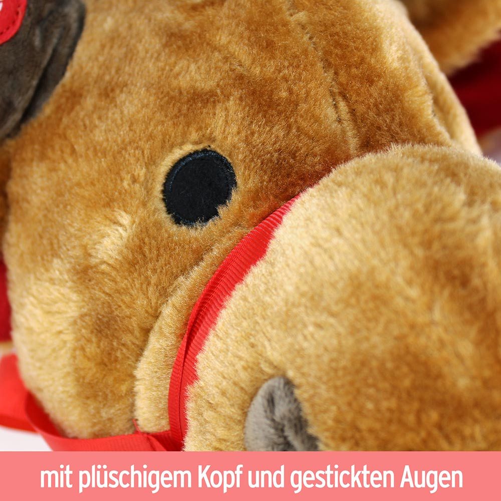 BEMIRO Steckenpferd Steckenpferd Kinder mit Elch Kopf - ca. 75 cm