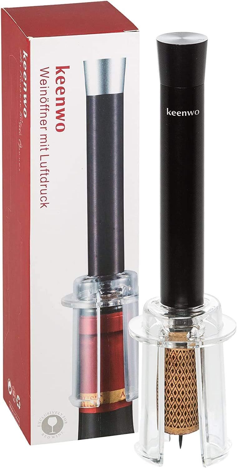 Geschenkehöhle Korkenzieher Luftdruck Weinöffner – Entkorken ohne Kraftaufwand für Weinliebhaber, Wein öffnen per Luftdruck: Schnell, mühelos & ohne Korkenbrösel