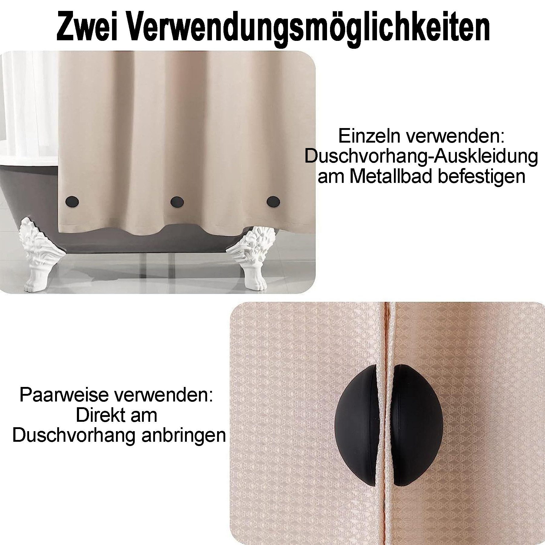 Mutig Duschrollo Duschvorhang Gewichte 3 Paar, robuste magnetische an der U günstig online kaufen