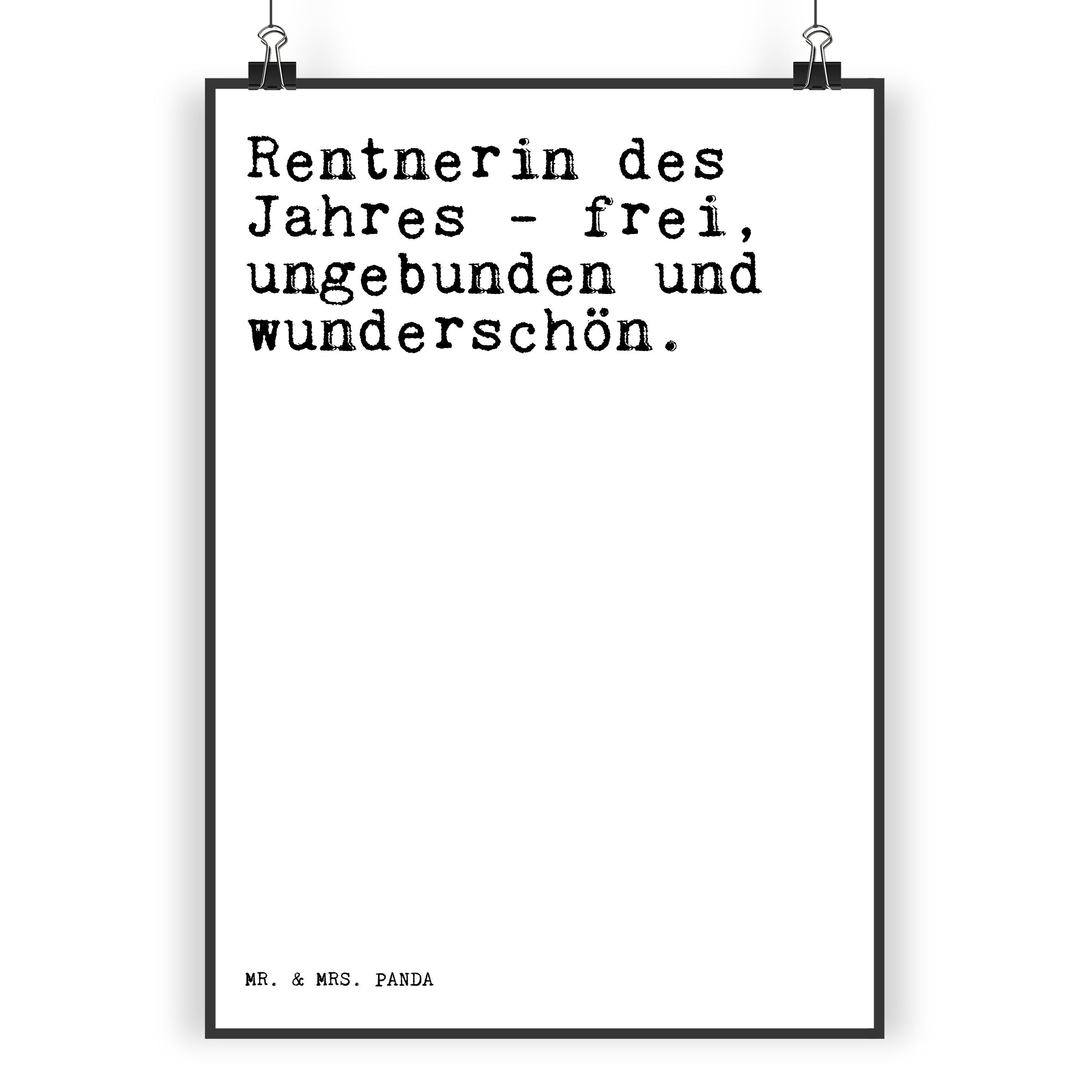 ᐅ Mr. & Mrs. Panda Poster DIN A3 Rentnerin des Jahres Weiß